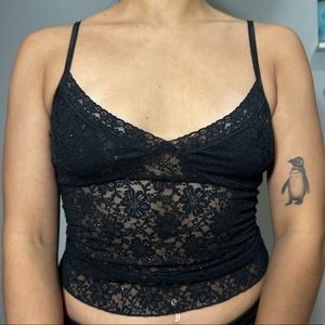 Black lace cami w sparkles